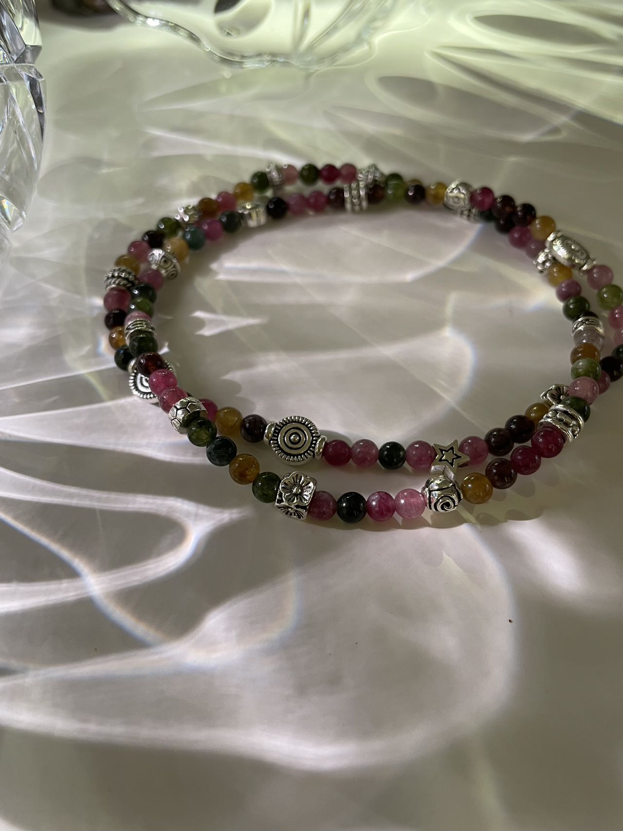 Lucky Multi Tourmaline Necklace Enhance Happy Strength Positive Energy& Healing