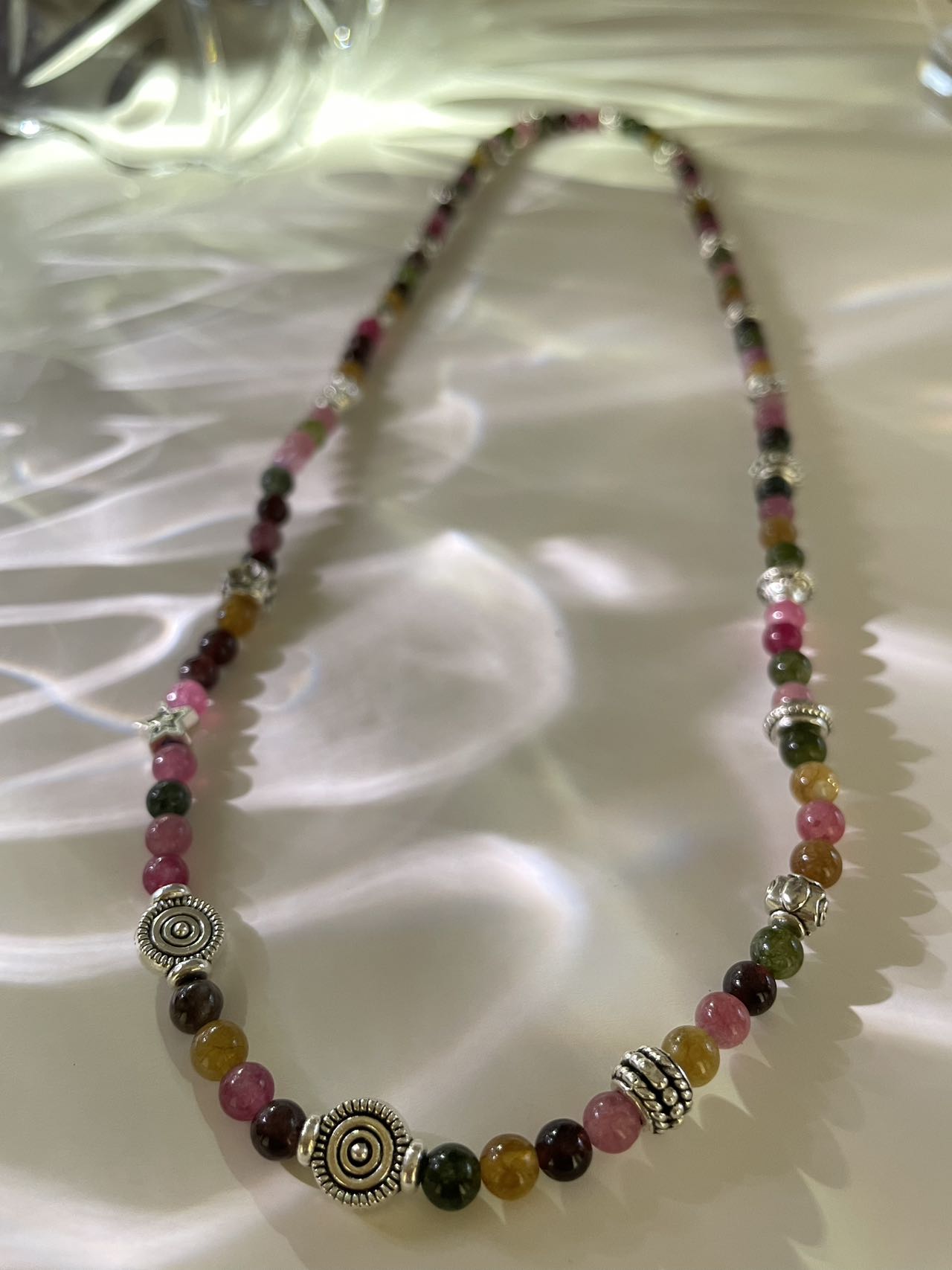 Lucky Multi Tourmaline Necklace Enhance Happy Strength Positive Energy& Healing