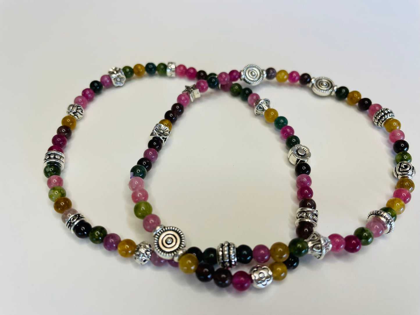 Lucky Multi Tourmaline Necklace Enhance Happy Strength Positive Energy& Healing